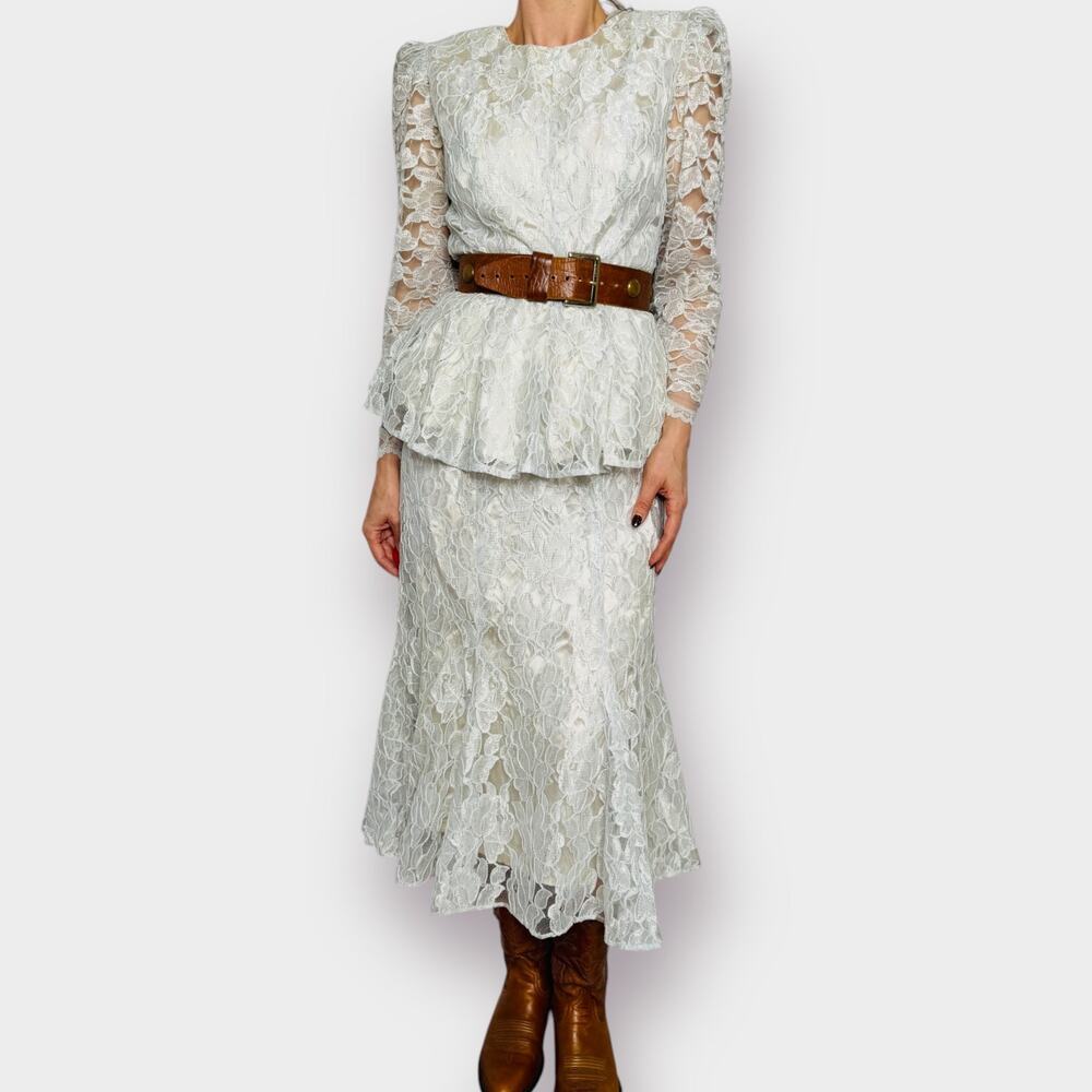 Vintage 80s Patra Lace Skirt‎ Set